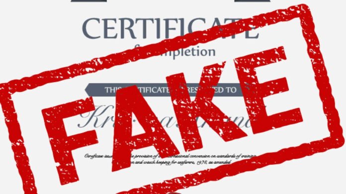Jobs based on fake certificates