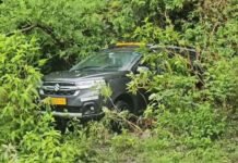 सैल्फी लेने के चक्कर में अनियंत्रित होकर खाई में गिरी पर्यटकों की कार Tourist car lost control and fell into a ditch