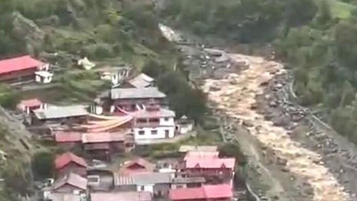 Dharali 25 feet of debris in Dharali