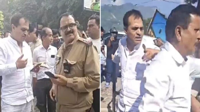 MLA coming to protest stopped in Mussoorie
