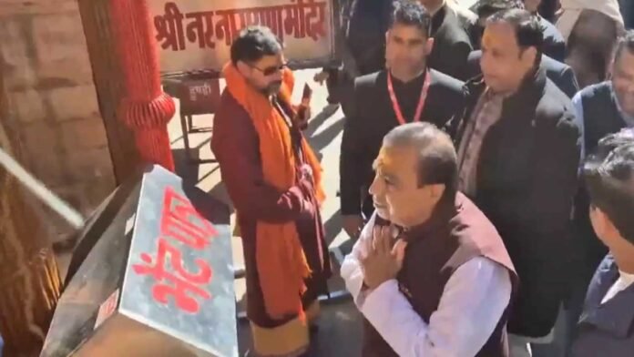 Mukesh-ambani Industrialist Mukesh Ambani visited Badri Vishal