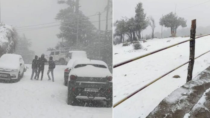 first snowfall of season in Uttarakhand