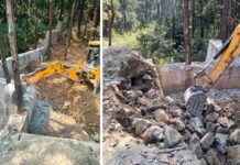 अतिक्रमण विरुद्ध जिला प्रशासन का एक्शन जारी, सरकारी नाले पर प्लाटिंग ध्वस्त District administration action against encroachment continues