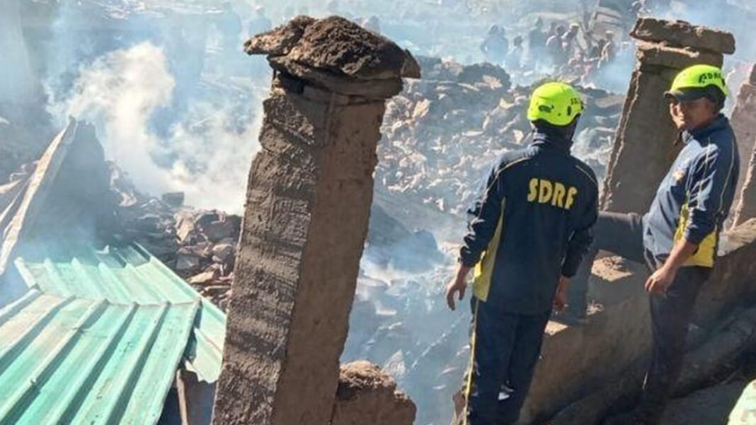 Grain Store and Six Buildings Reduced to Ashes in Massive Fire
