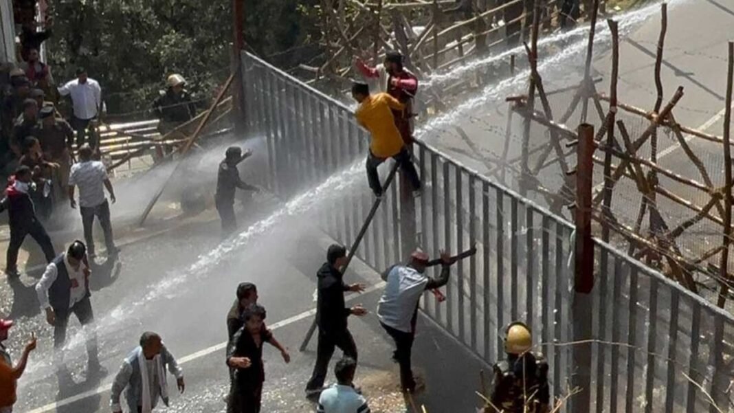UKD staged a violent protest in Bhararisain