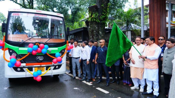Chief Minister Dhami flagged off 11 clean-fuel vehicles