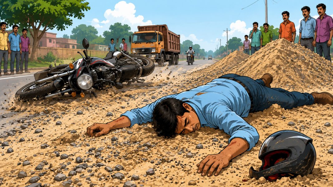 One killed after bike skids on sand and gravel
