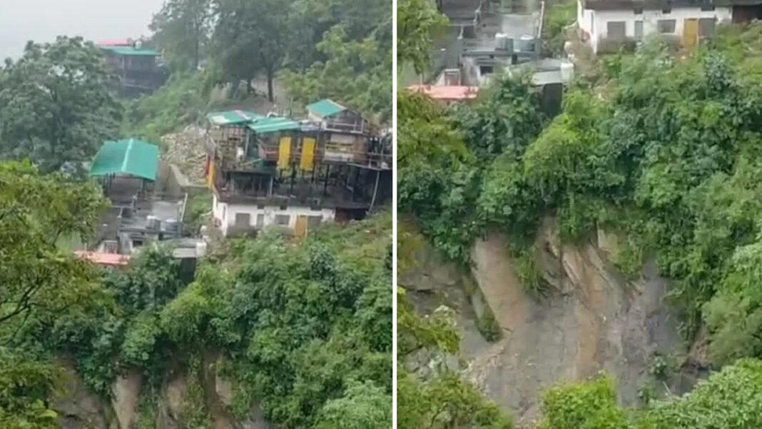 Several houses face a looming threat due to crumbling hillside