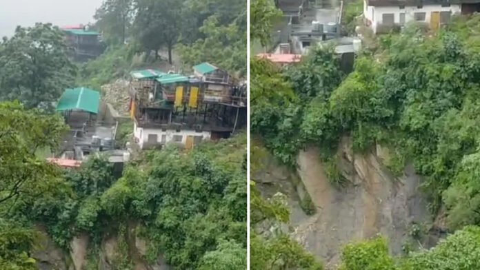 Mussoorie Several houses face a looming threat due to crumbling hillside