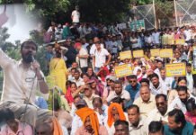 दस सूत्रीय मांगों को लेकर ग्राम प्रधानों ने किया सचिवालय कूच Gram Pradhan march to the secretariat